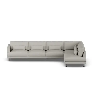 Bredhult sofa - Same Grey 6673-svart stål, 4-seters B1 - 1898