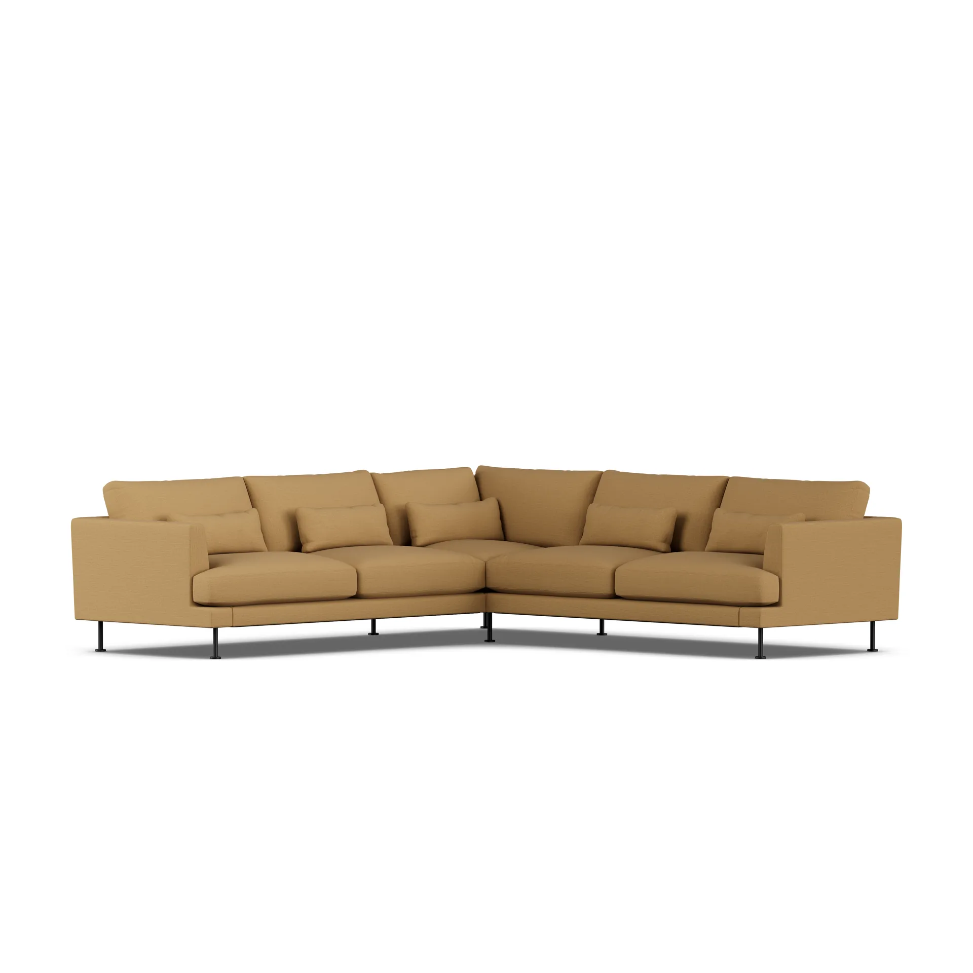 Bredhult sofa, Same Ochre 6676-svart stål, hjørnesofa F 1898