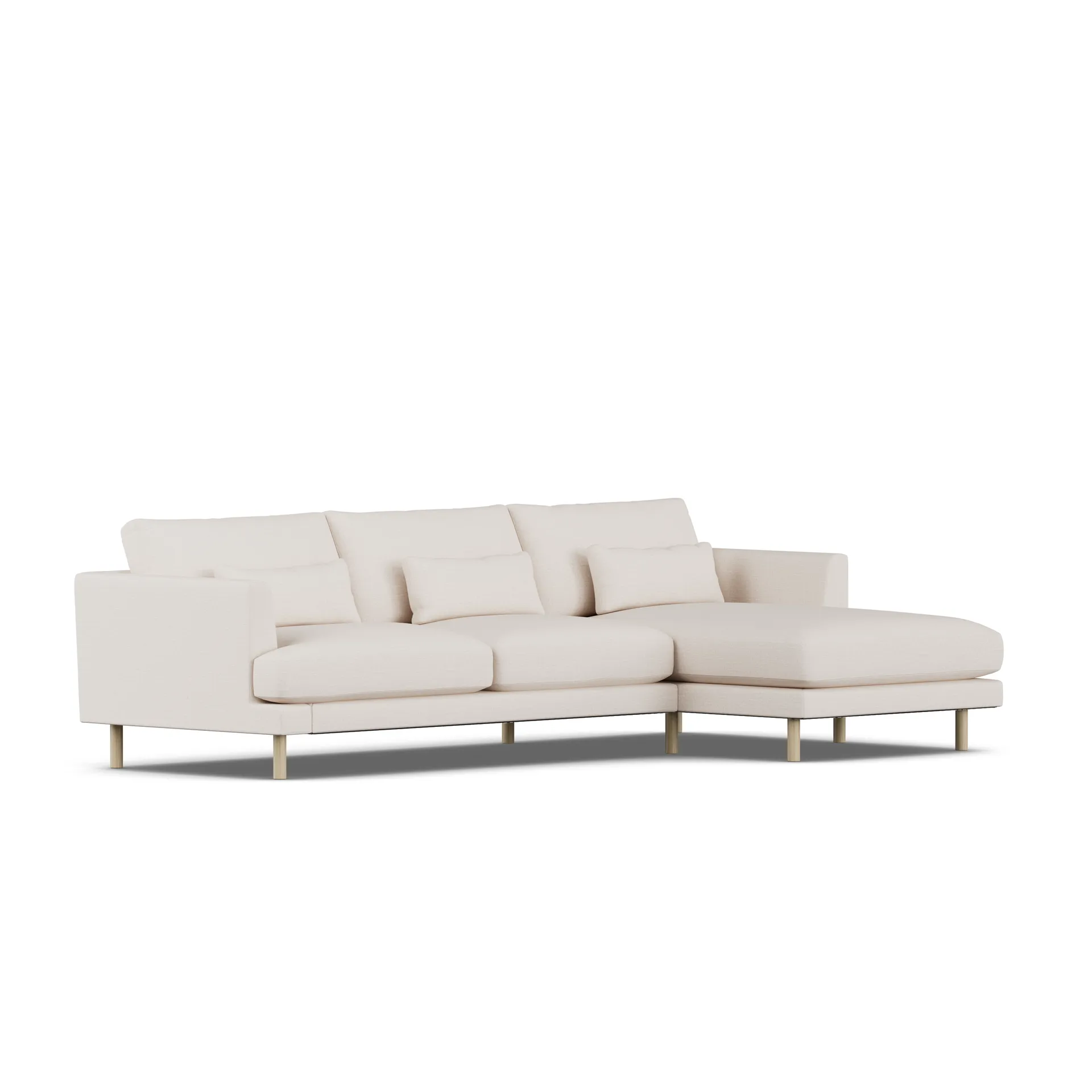 Bredhult sofa, Same Off White 6671-hvitoljet eik, 2,5-seters C1 1898