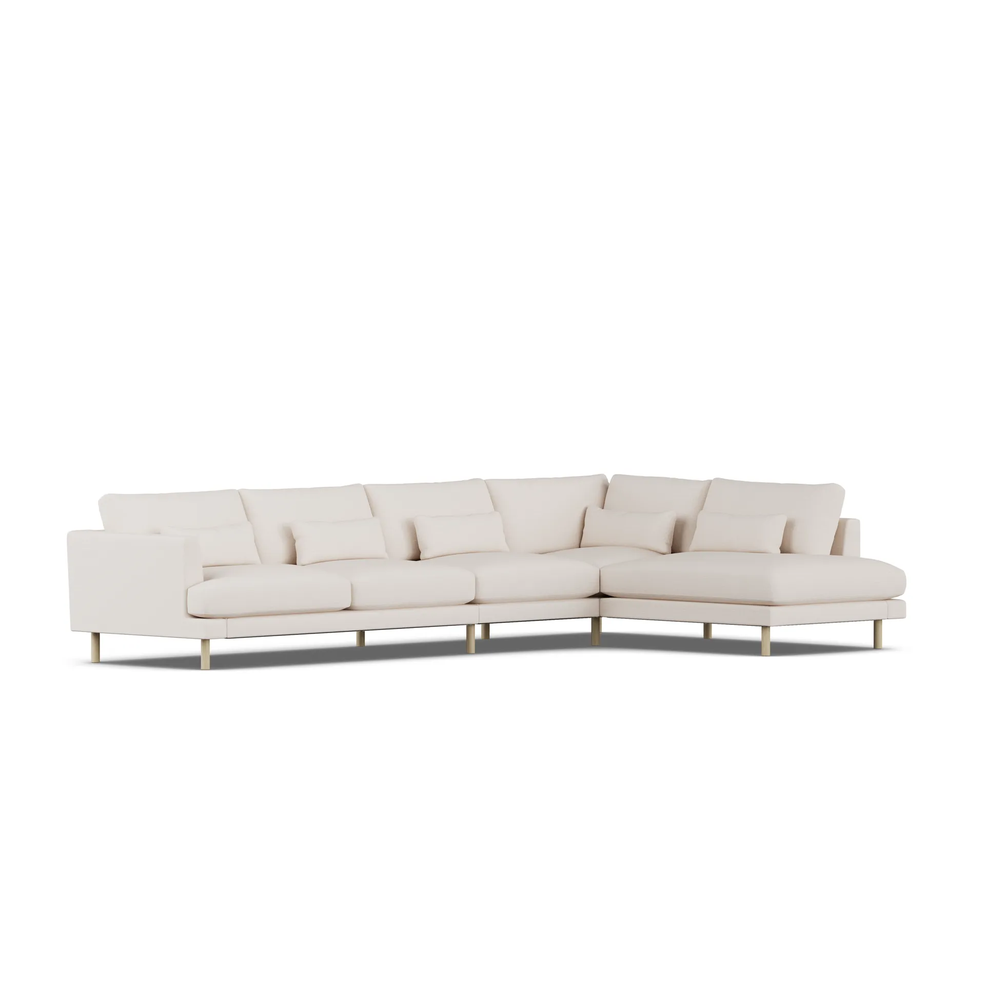 Bredhult sofa, Same Off White 6671-hvitoljet eik, 4-seters B1 1898