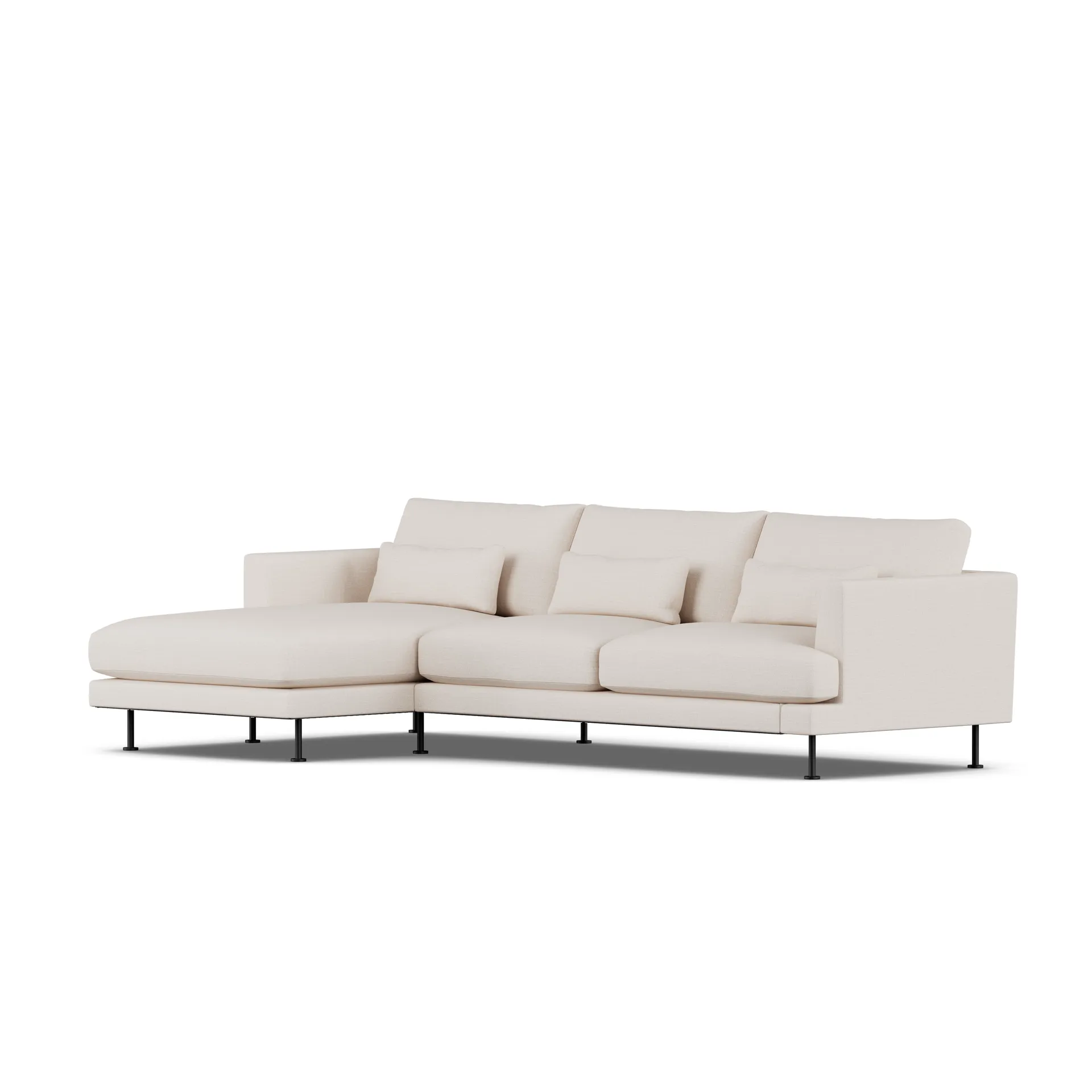 Bredhult sofa, Same Off White 6671-svart stål, 2,5-seters C2 1898