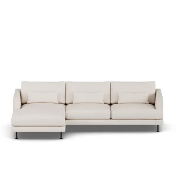 Bredhult sofa - Same Off White 6671-svart stål, 2,5-seters C2 - 1898
