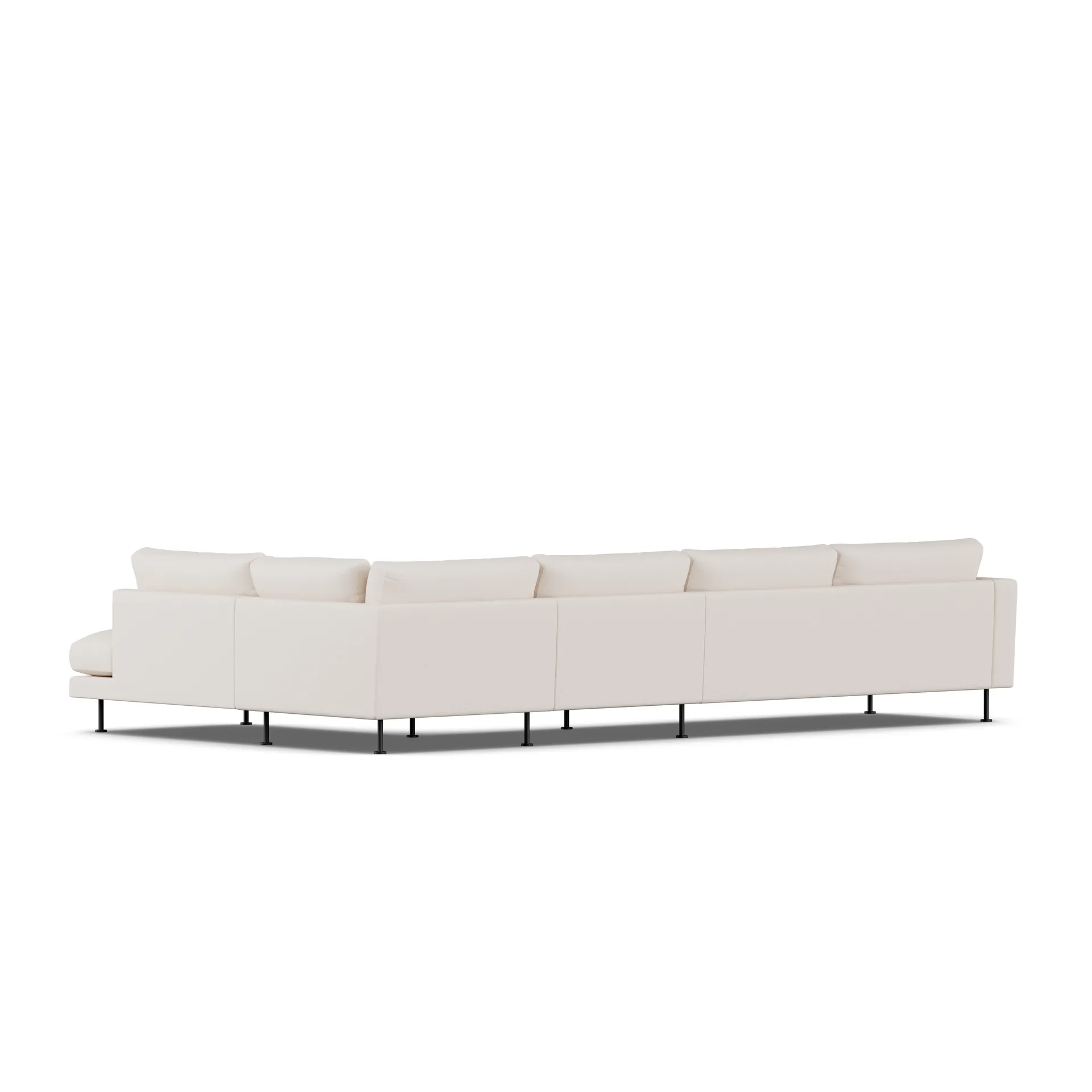 Bredhult sofa, Same Off White 6671-svart stål, 4-seters B1 1898