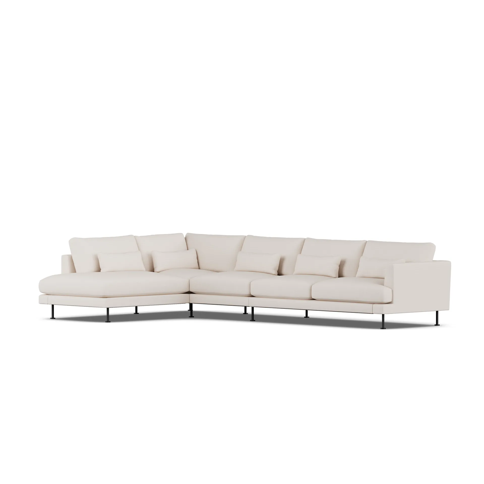 Bredhult sofa, Same Off White 6671-svart stål, 4-seters B2 1898