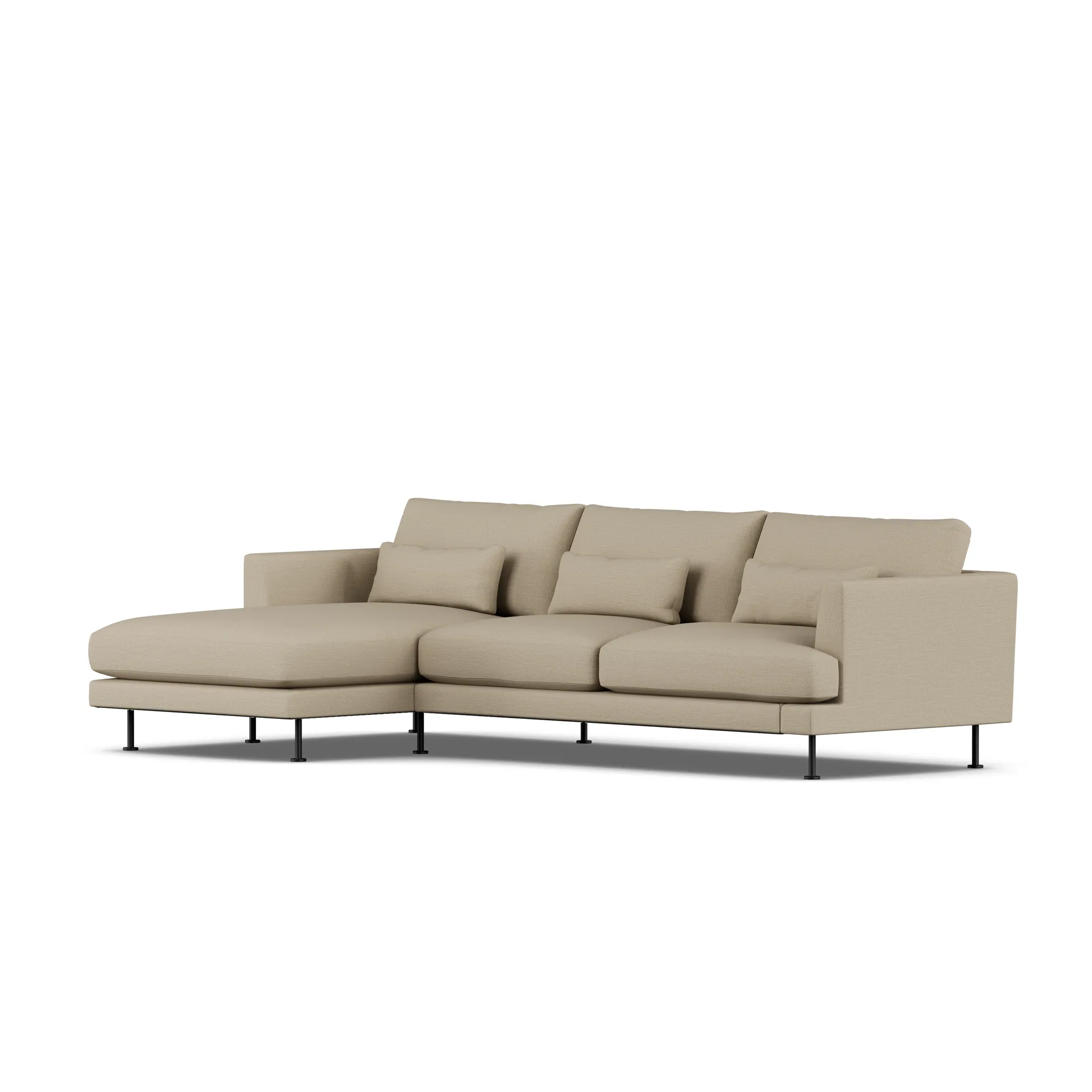 Bredhult sofa, Same Sand 6672-svart stål, 2,5-seters C2 1898