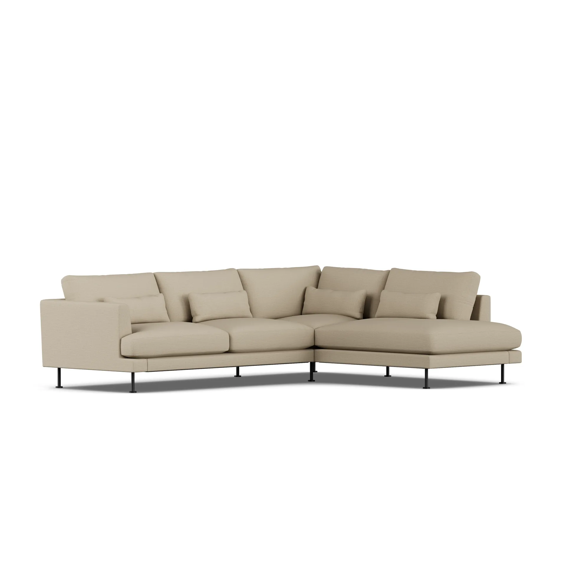 Bredhult sofa, Same Sand 6672-svart stål, 3-seters A1 1898