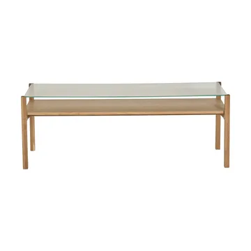 Lid sofabord - Hvitpigmentert eik-glass, 125x50 cm - 1898