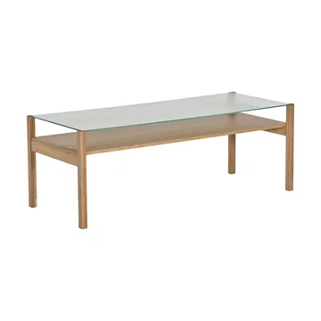 Lid sofabord - Hvitpigmentert eik-glass, 125x50 cm - 1898