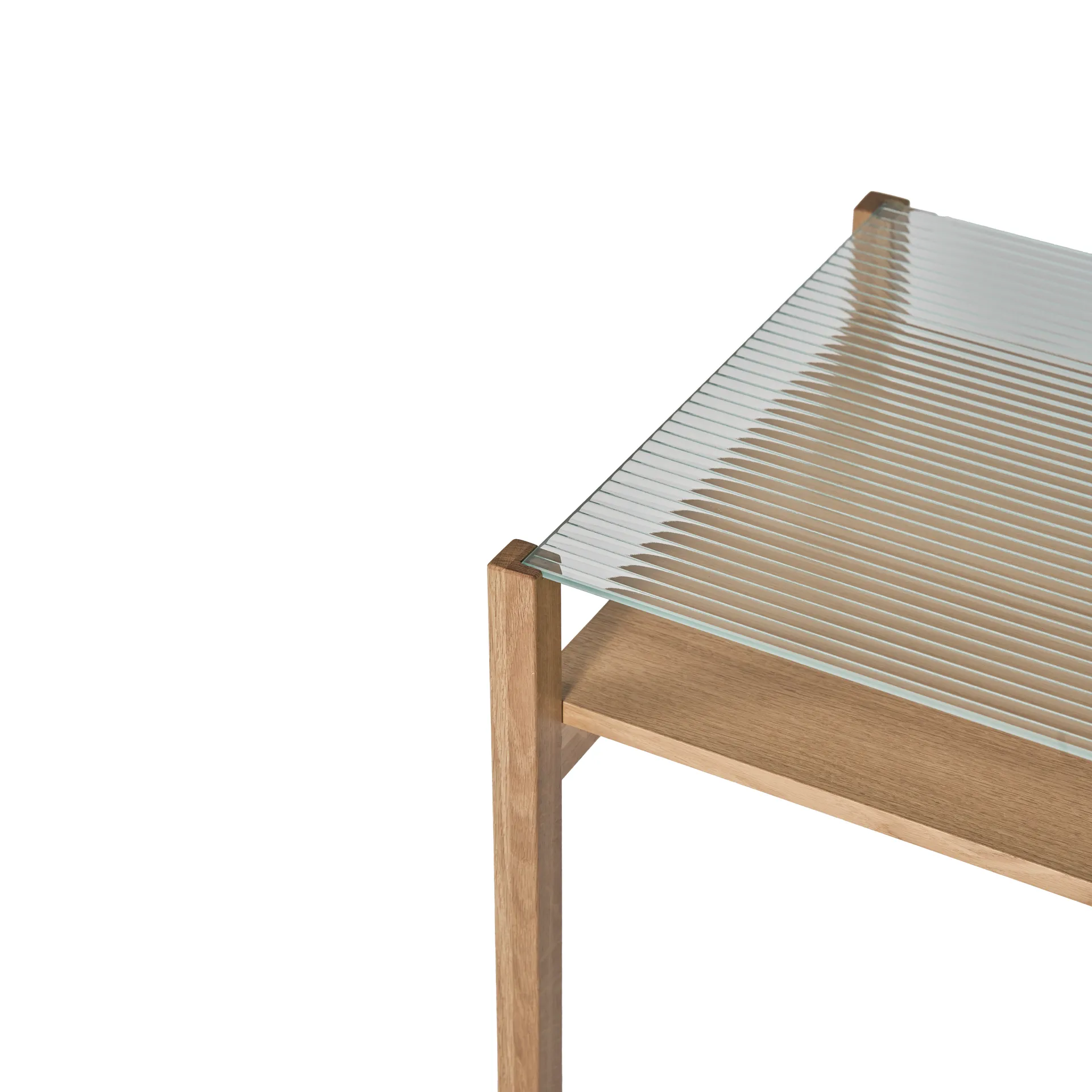 Lid sofabord, Hvitpigmentert eik-glass, 125x50 cm 1898