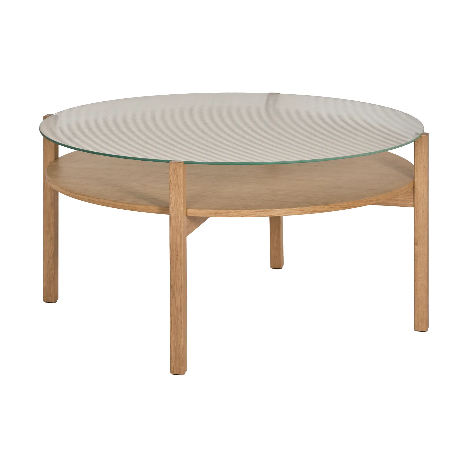 Lid sofabord, Hvitpigmentert eik-glass, Ø90 cm 1898