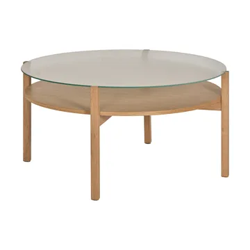 Lid sofabord - Hvitpigmentert eik-glass, Ø90 cm - 1898