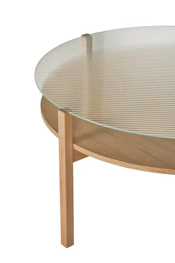 Lid sofabord - Hvitpigmentert eik-glass, Ø90 cm - 1898