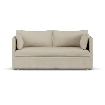 Linnevik sofa - Bern beige 0341-hvitoljet eik, 2-seters, med skjørt - 1898