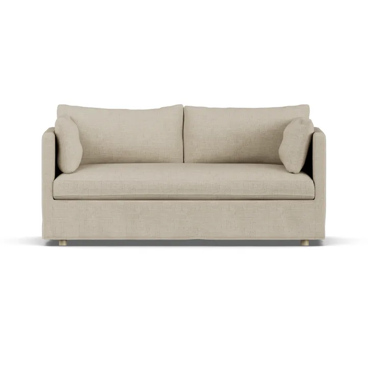 Linnevik sofa - Bern beige 0341-hvitoljet eik, 2-seters, med skjørt - 1898