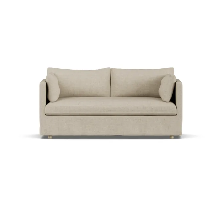 Linnevik sofa - Bern beige 0341-hvitoljet eik, 2-seters, med skjørt - 1898