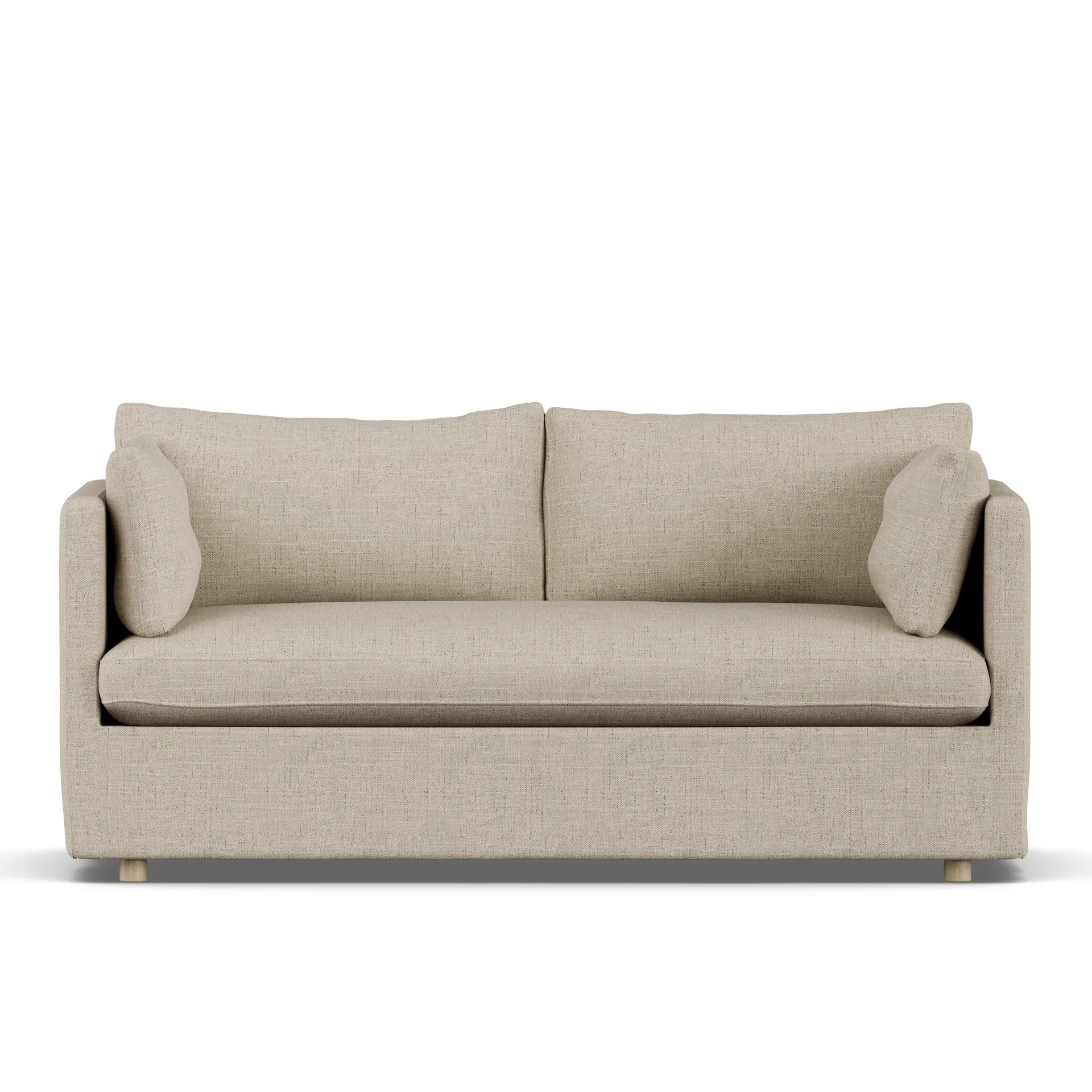 Linnevik sofa, Bern beige 0341-hvitoljet eik, 2-seters, med skjørt 1898