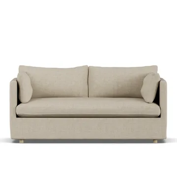 Linnevik sofa - Bern beige 0341-hvitoljet eik, 2-seters, med skjørt - 1898