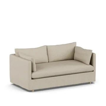 Linnevik sofa - Bern beige 0341-hvitoljet eik, 2-seters, med skjørt - 1898
