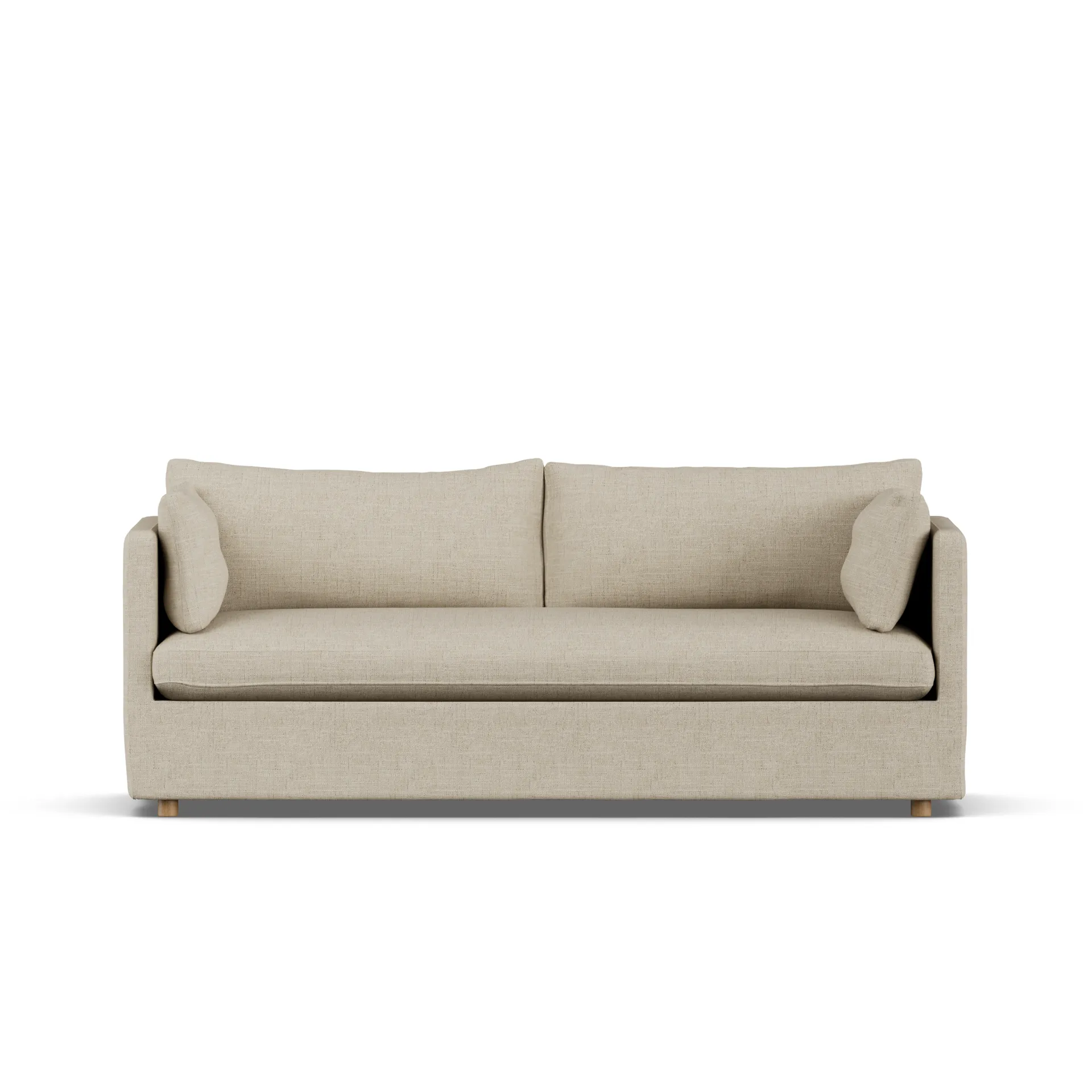 Linnevik sofa, Bern Beige 0341-hvitoljet eik, 3-seters, med skjørt 1898