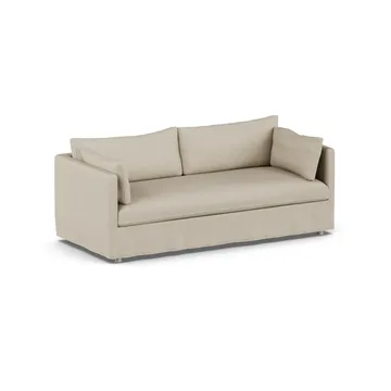 Linnevik sofa - Bern Beige 0341-hvitoljet eik, 3-seters, med skjørt - 1898