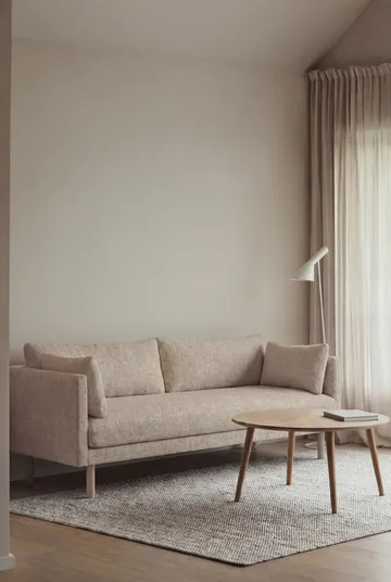 Linnevik sofa - Bern Beige 0341-hvitoljet eik, 3-seters, uten skjørt - 1898