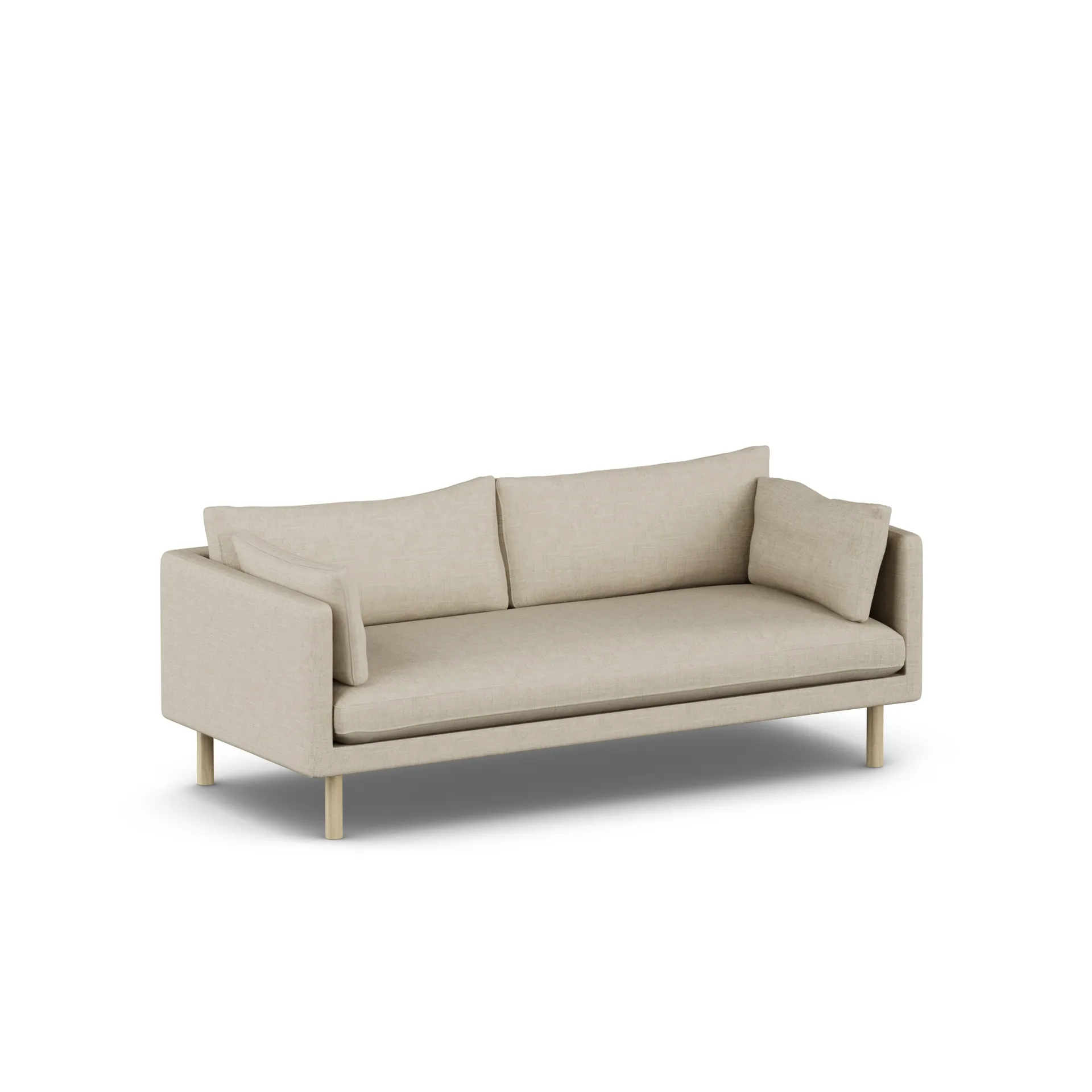 Linnevik sofa, Bern Beige 0341-hvitoljet eik, 3-seters 1898