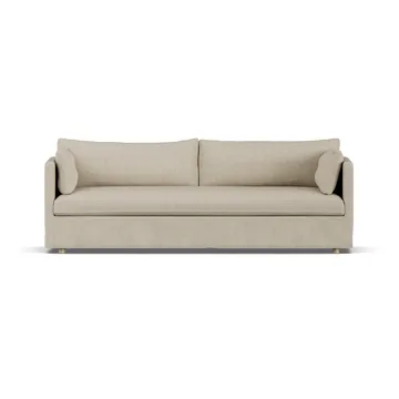 Linnevik sofa - Bern beige 0341-hvitoljet eik, 4-seters, med skjørt - 1898