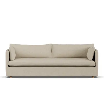 Linnevik sofa - Bern beige 0341-hvitoljet eik, 4-seters, med skjørt - 1898