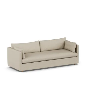 Linnevik sofa - Bern beige 0341-hvitoljet eik, 4-seters, med skjørt - 1898