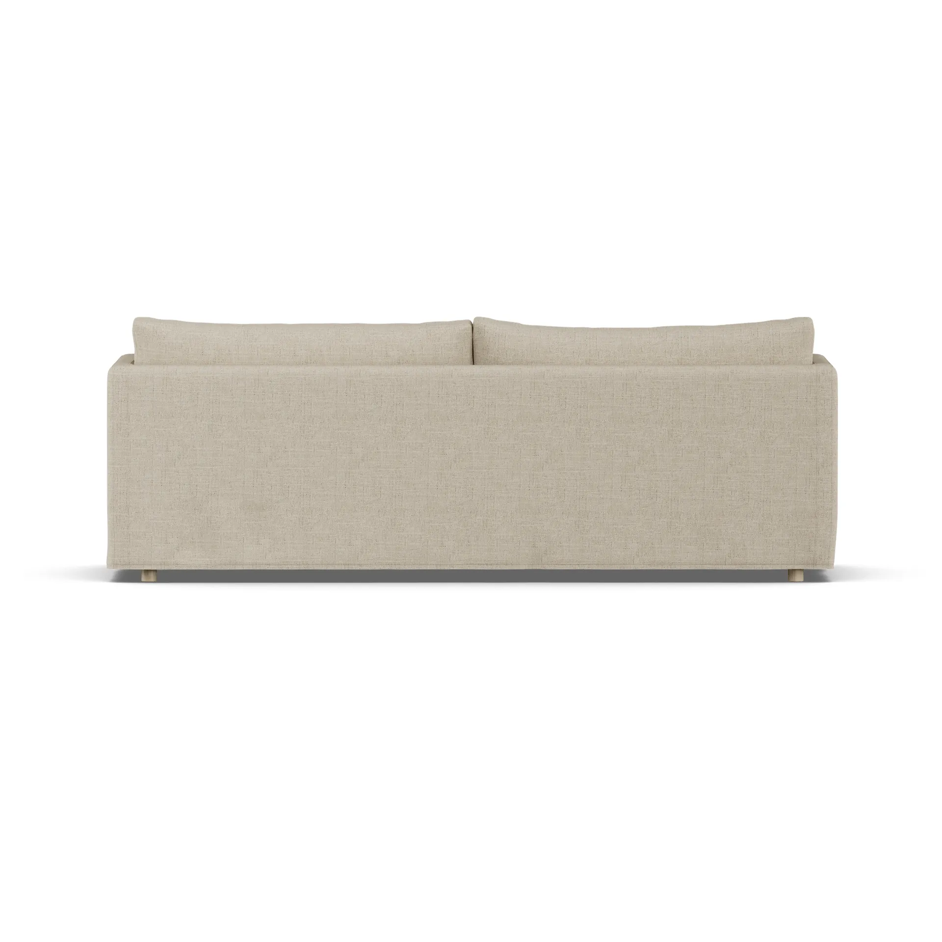 Linnevik sofa, Bern beige 0341-hvitoljet eik, 4-seters, med skjørt 1898