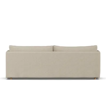 Linnevik sofa - Bern beige 0341-hvitoljet eik, 4-seters, med skjørt - 1898