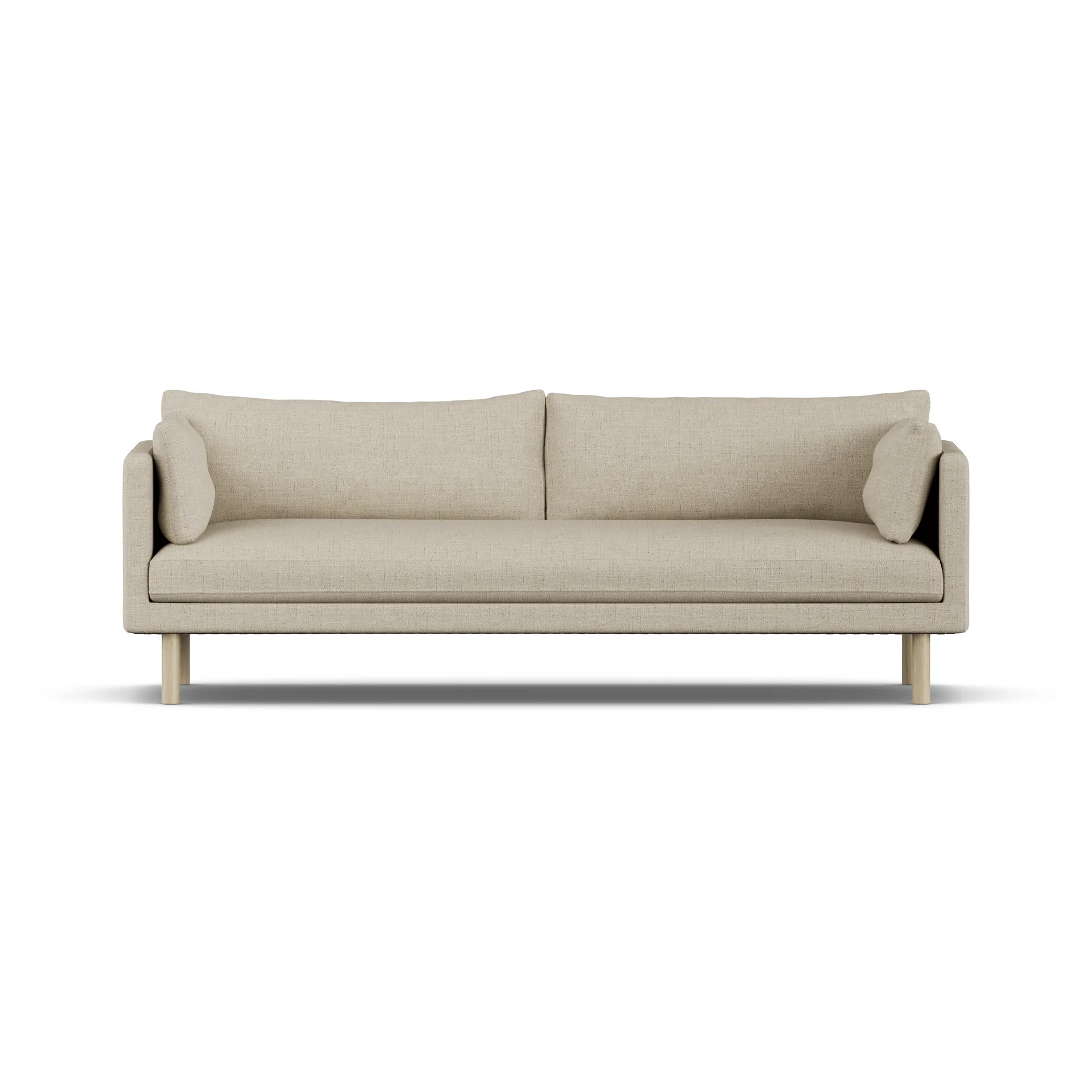 Linnevik sofa, Bern Beige 0341-hvitoljet eik, 4-seters, uten skjørt 1898