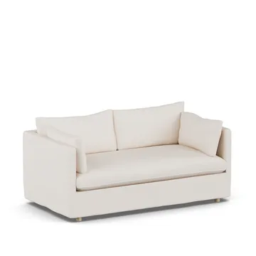 Linnevik sofa - Caleido Beige 9600-hvitoljet eik, 2-seters, med skjørt - 1898