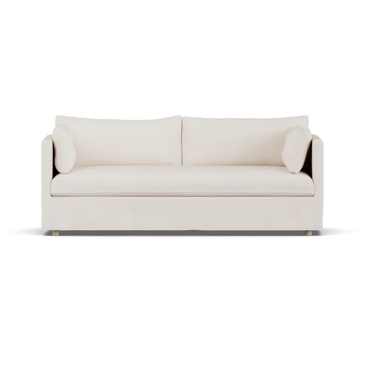 Linnevik sofa - Caleido beige 9600-hvitoljet eik, 3-seters, med skjørt - 1898