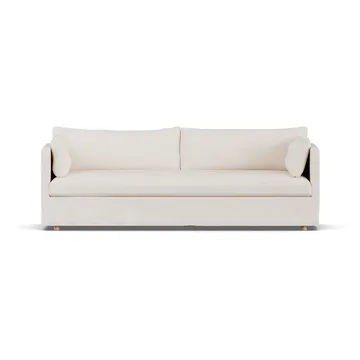 Linnevik sofa - Caleido beige 9600-hvitoljet eik, 4-seters, med skjørt - 1898