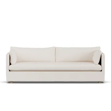 Linnevik sofa - Caleido beige 9600-hvitoljet eik, 4-seters, med skjørt - 1898