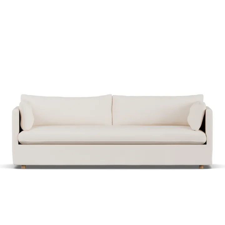 Linnevik sofa - Caleido beige 9600-hvitoljet eik, 4-seters, med skjørt - 1898