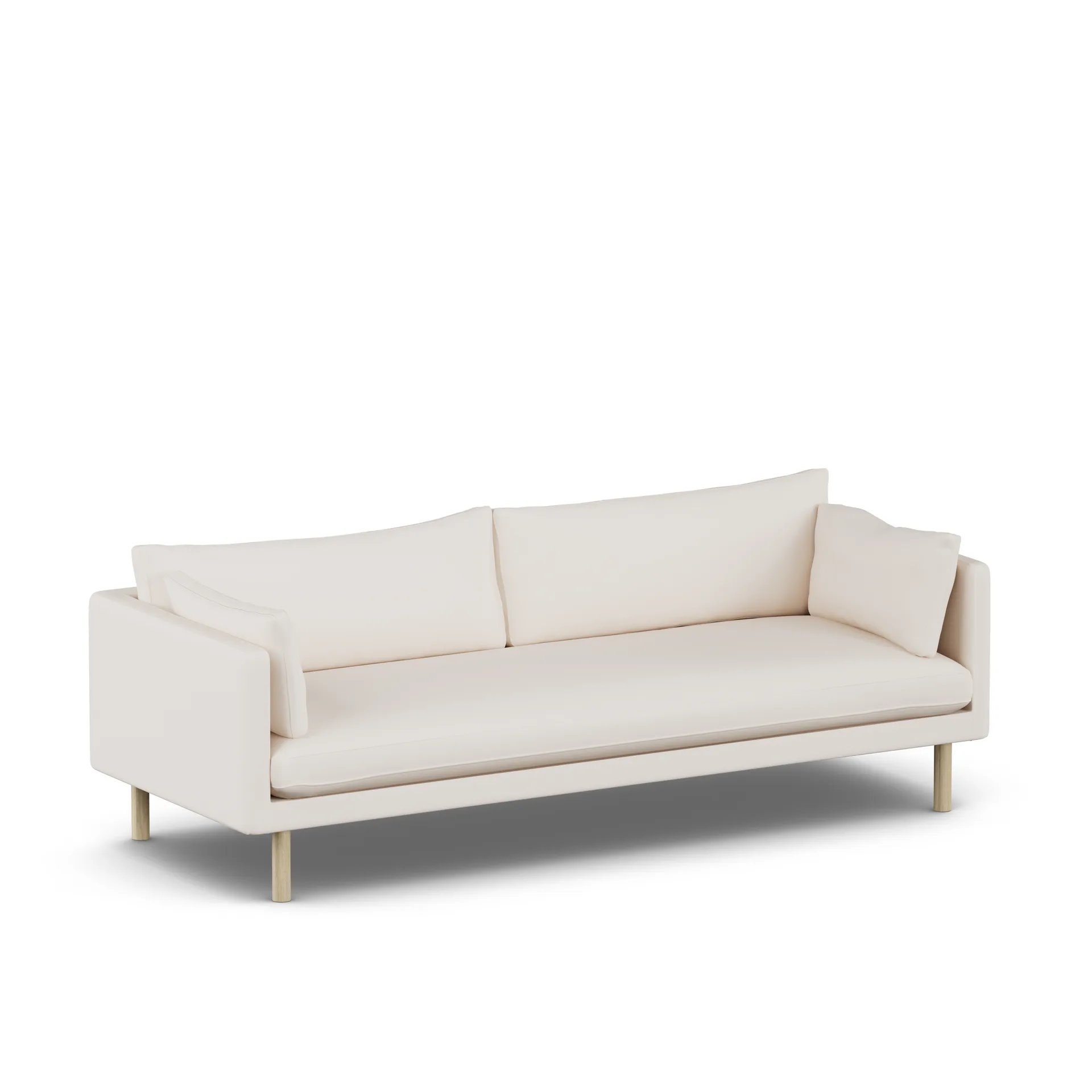 Linnevik sofa, Caleido Beige 9600-hvitoljet eik, 4-seters 1898