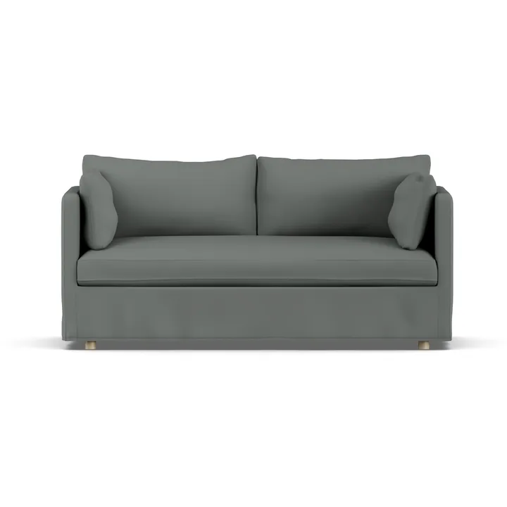 Linnevik sofa - Caleido Grey 1240-hvitoljet eik, 2-seters, med skjørt - 1898
