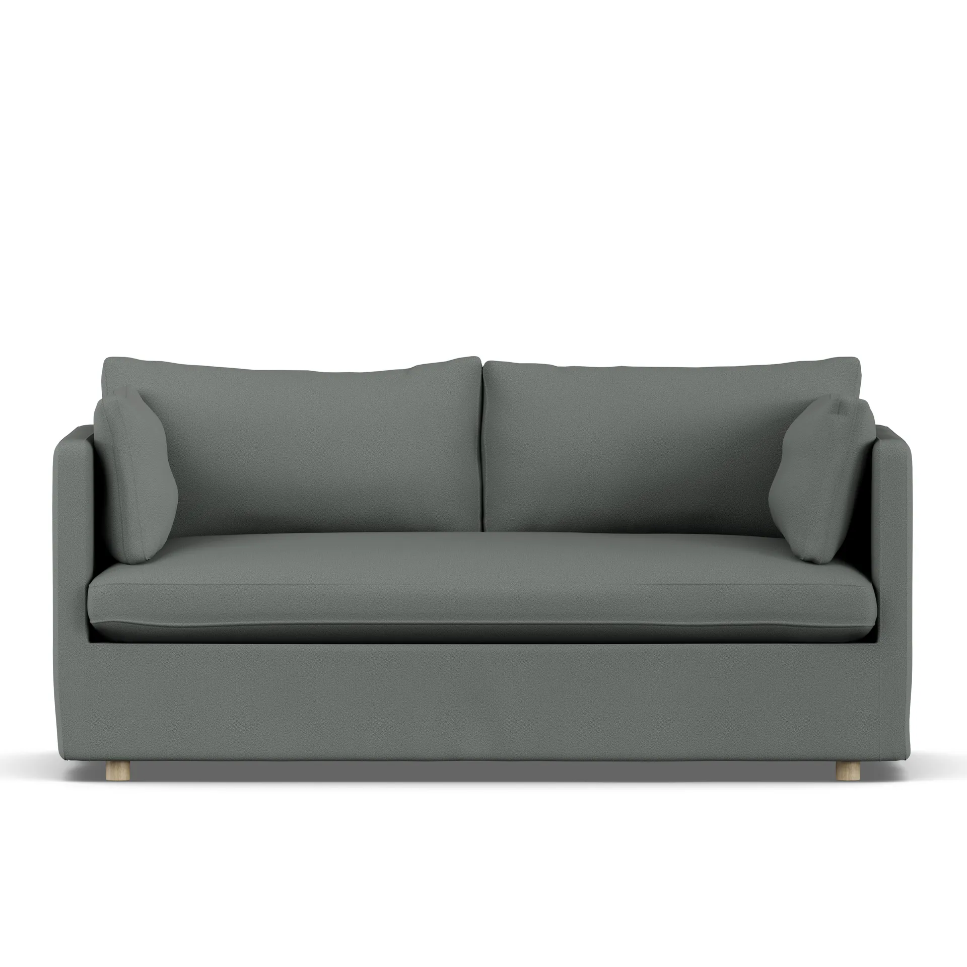 Linnevik sofa, Caleido Grey 1240-hvitoljet eik, 2-seters, med skjørt 1898