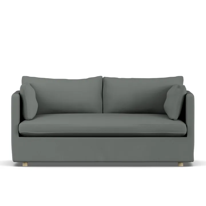 Linnevik sofa - Caleido Grey 1240-hvitoljet eik, 2-seters, med skjørt - 1898