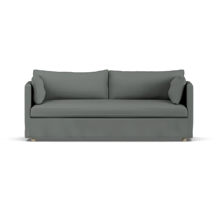 Linnevik sofa - Caleido Grey 1240-hvitoljet eik, 3-seters, med skjørt - 1898