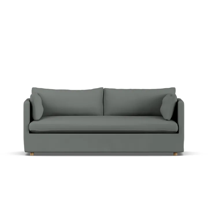 Linnevik sofa - Caleido Grey 1240-hvitoljet eik, 3-seters, med skjørt - 1898