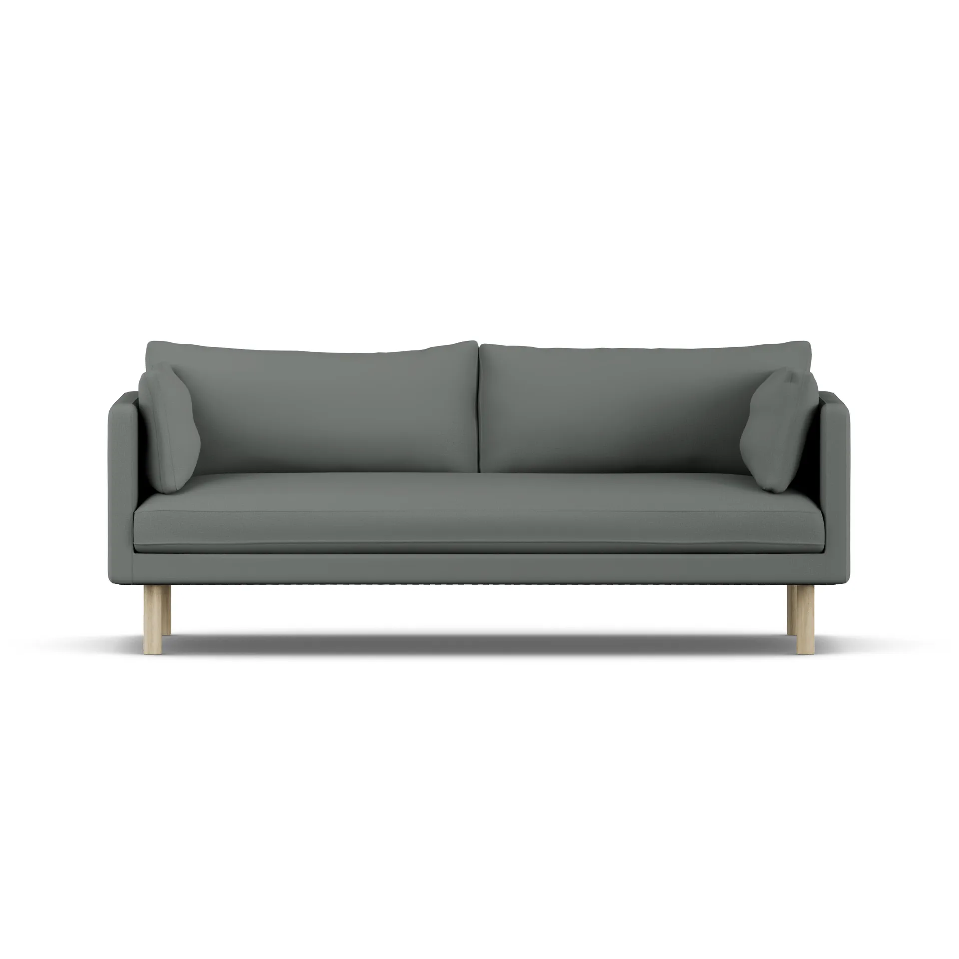 Linnevik sofa, Caleido Grey 1240-hvitoljet eik, 3-seters, uten skjørt 1898