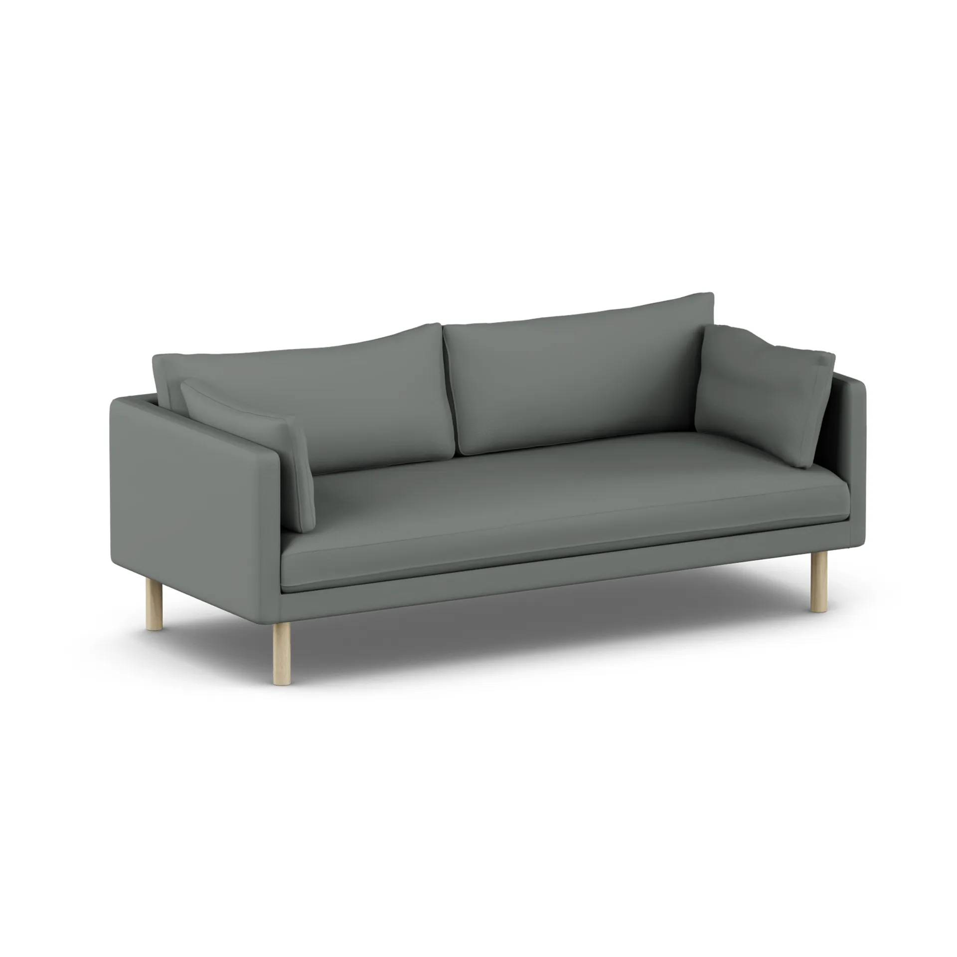 Linnevik sofa, Caleido Grey 1240-hvitoljet eik, 3-seters, uten skjørt 1898