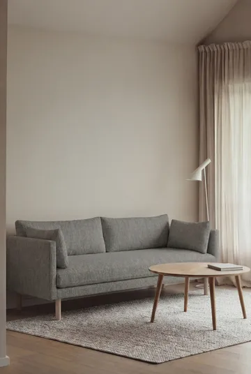 Linnevik sofa - Caleido Grey 1240-hvitoljet eik, 3-seters, uten skjørt - 1898
