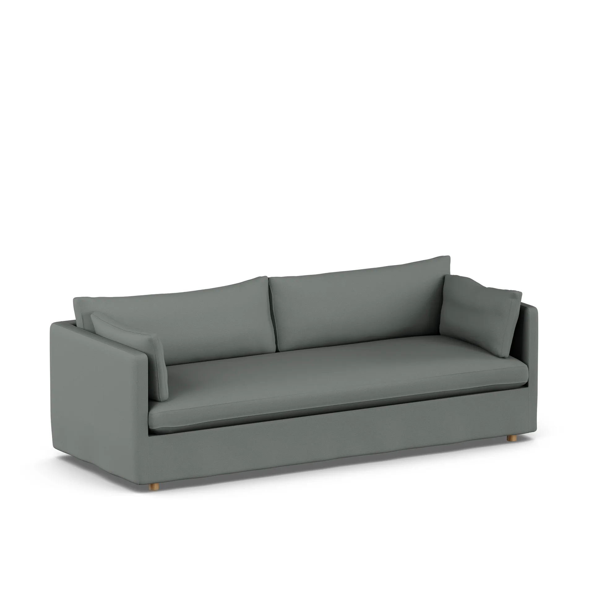 Linnevik sofa, Caleido grey 1240-hvitoljet eik, 4-seters, med skjørt 1898