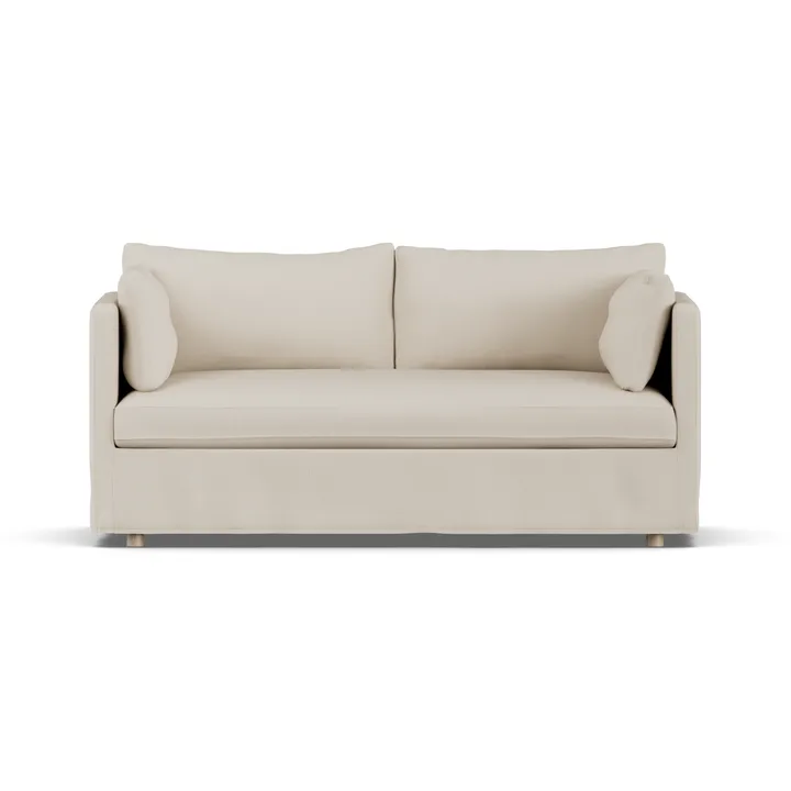 Linnevik sofa - Jump Beige 1956-hvitoljet eik, 2-seters, med skjørt - 1898