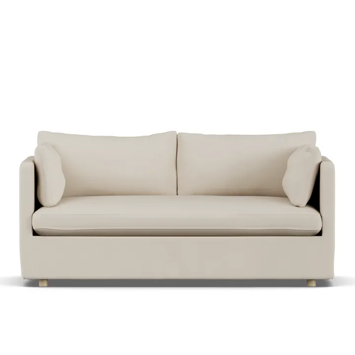Linnevik sofa - Jump Beige 1956-hvitoljet eik, 2-seters, med skjørt - 1898