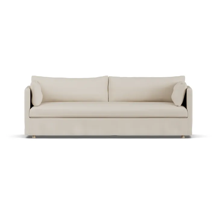 Linnevik sofa - Jump Beige 1956-hvitoljet eik, 4-seters, med skjørt - 1898